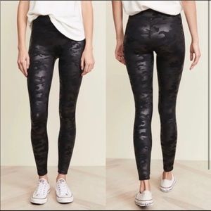 Spanx faux leather camo leggings